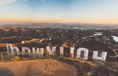 Hollywood sign and cityscape